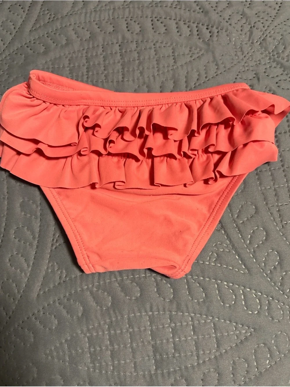 Baby Gap Girls 18-24M Coral Pink Tiered Ruffle Swim Bottoms Only